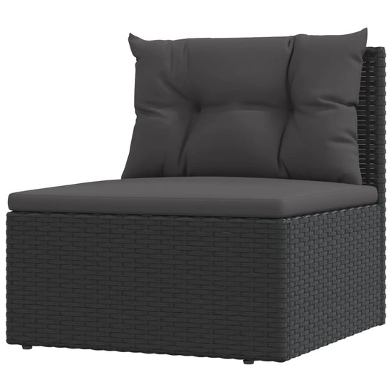 6-delige Loungeset met kussens poly rattan zwart MeubelReus