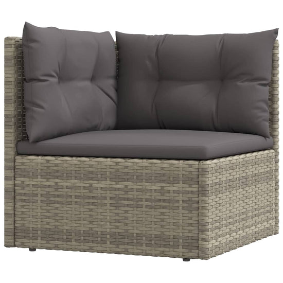 7-delige Loungeset met kussens poly rattan grijs MeubelReus