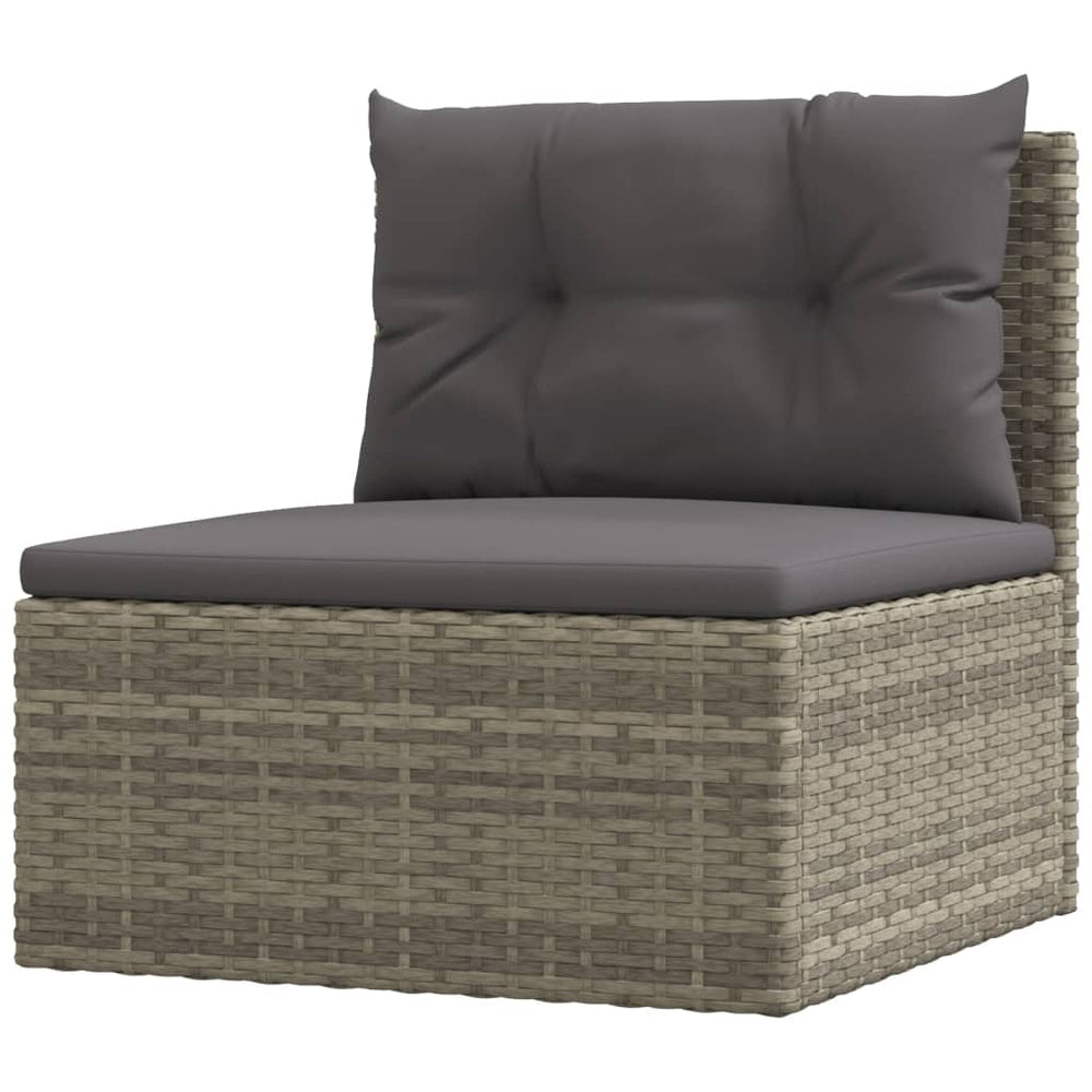 6-delige Loungeset met kussens poly rattan grijs MeubelReus
