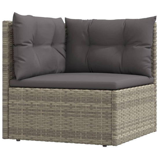 9-delige Loungeset met kussens poly rattan grijs MeubelReus