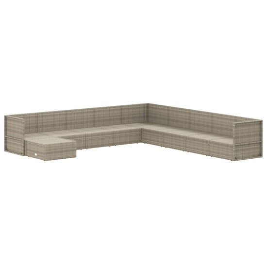 10-delige Loungeset met kussens poly rattan grijs MeubelReus