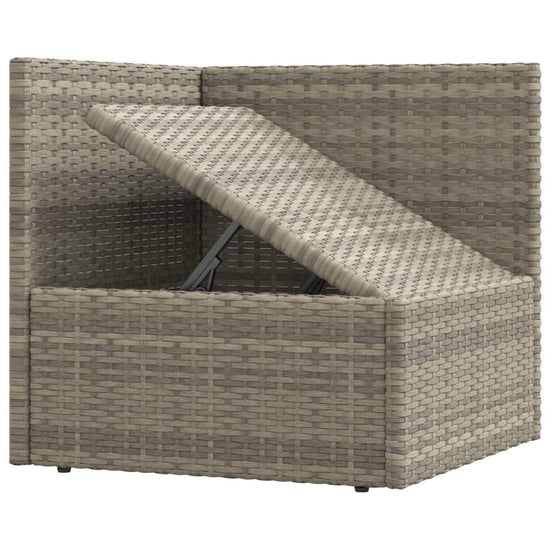 10-delige Loungeset met kussens poly rattan grijs MeubelReus