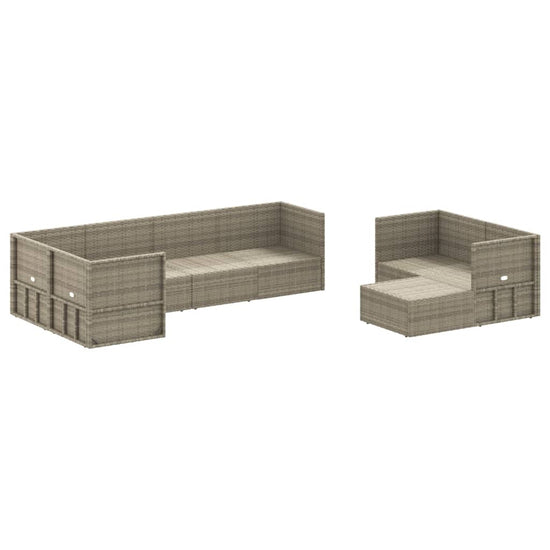 8-delige Loungeset met kussens poly rattan grijs MeubelReus