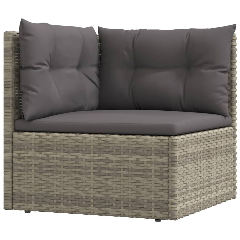 8-delige Loungeset met kussens poly rattan grijs MeubelReus