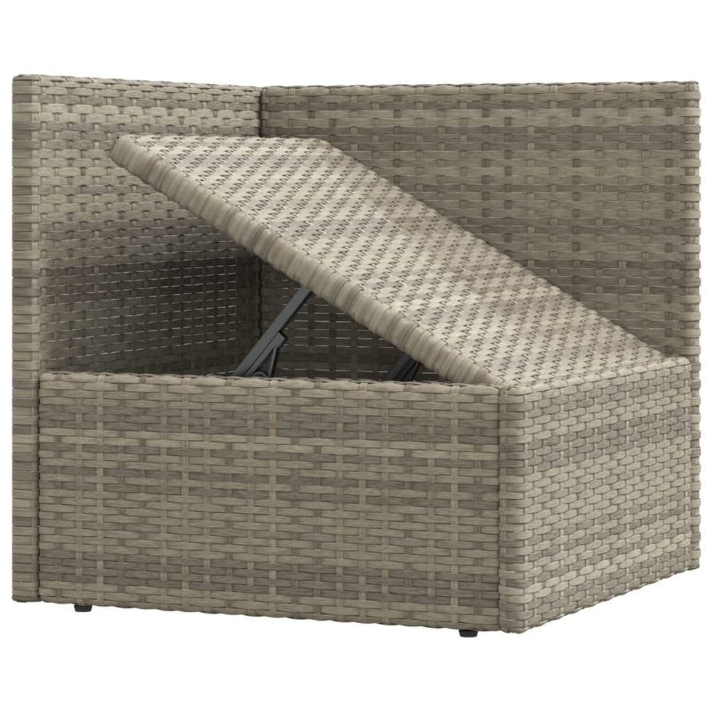 7-delige Loungeset met kussens poly rattan grijs MeubelReus