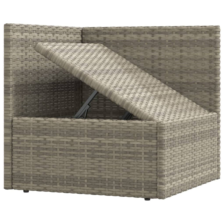 7-delige Loungeset met kussens poly rattan grijs MeubelReus