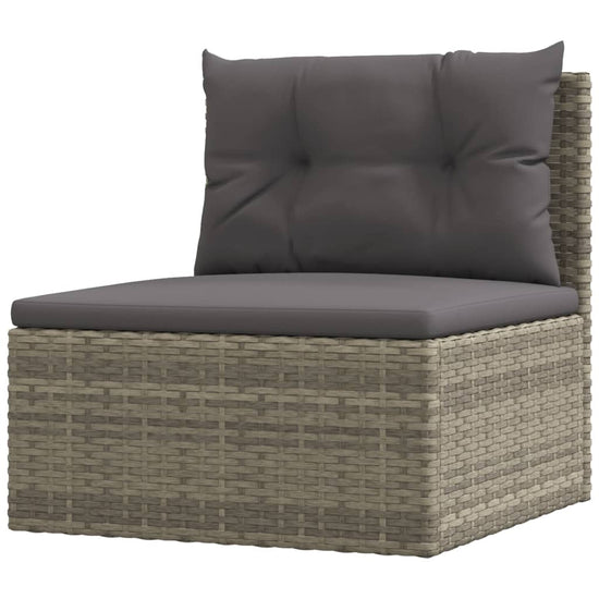 7-delige Loungeset met kussens poly rattan grijs MeubelReus