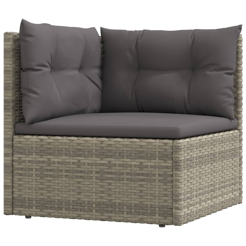 9-delige Loungeset met kussens poly rattan grijs MeubelReus
