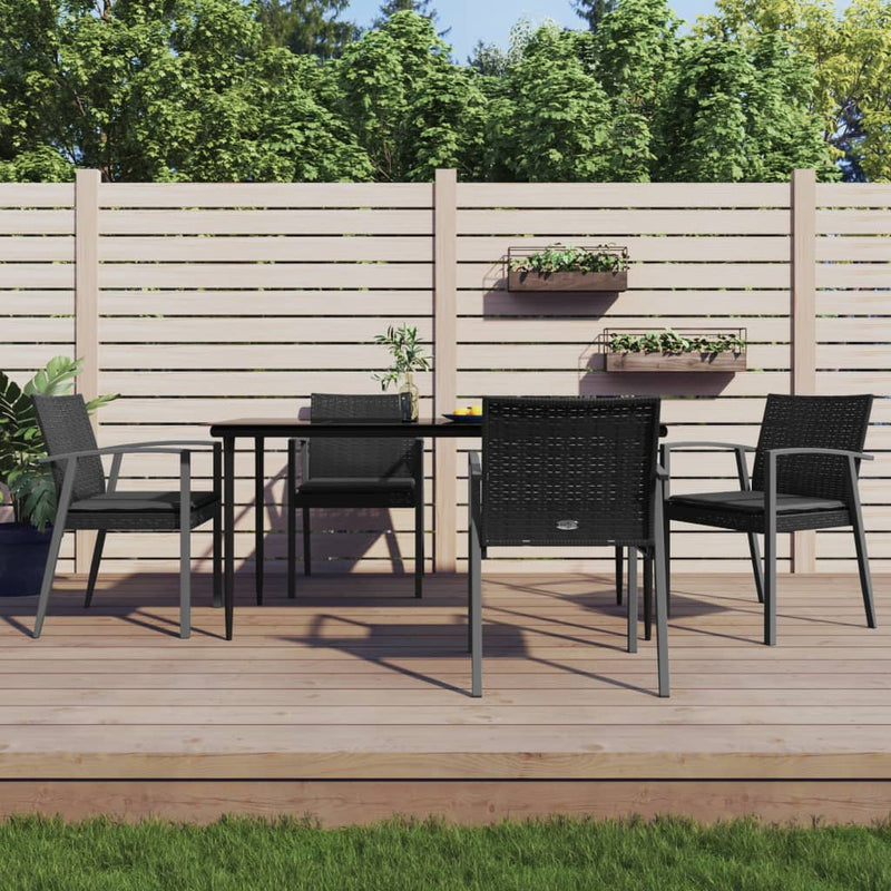 5-delige Tuinset met kussens poly rattan en staal MeubelReus