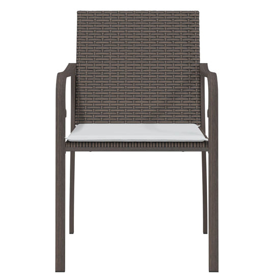 Tuinstoelen 4 st met kussens 56x59x84 cm poly rattan bruin MeubelReus