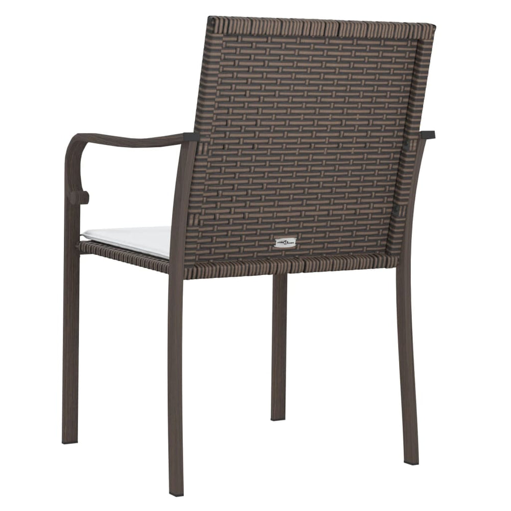 Tuinstoelen 6 st met kussens 56x59x84 cm poly rattan bruin MeubelReus