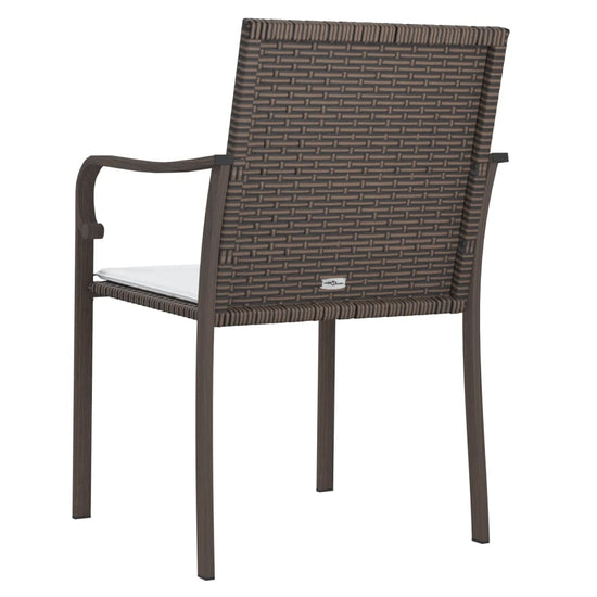Tuinstoelen 6 st met kussens 56x59x84 cm poly rattan bruin MeubelReus