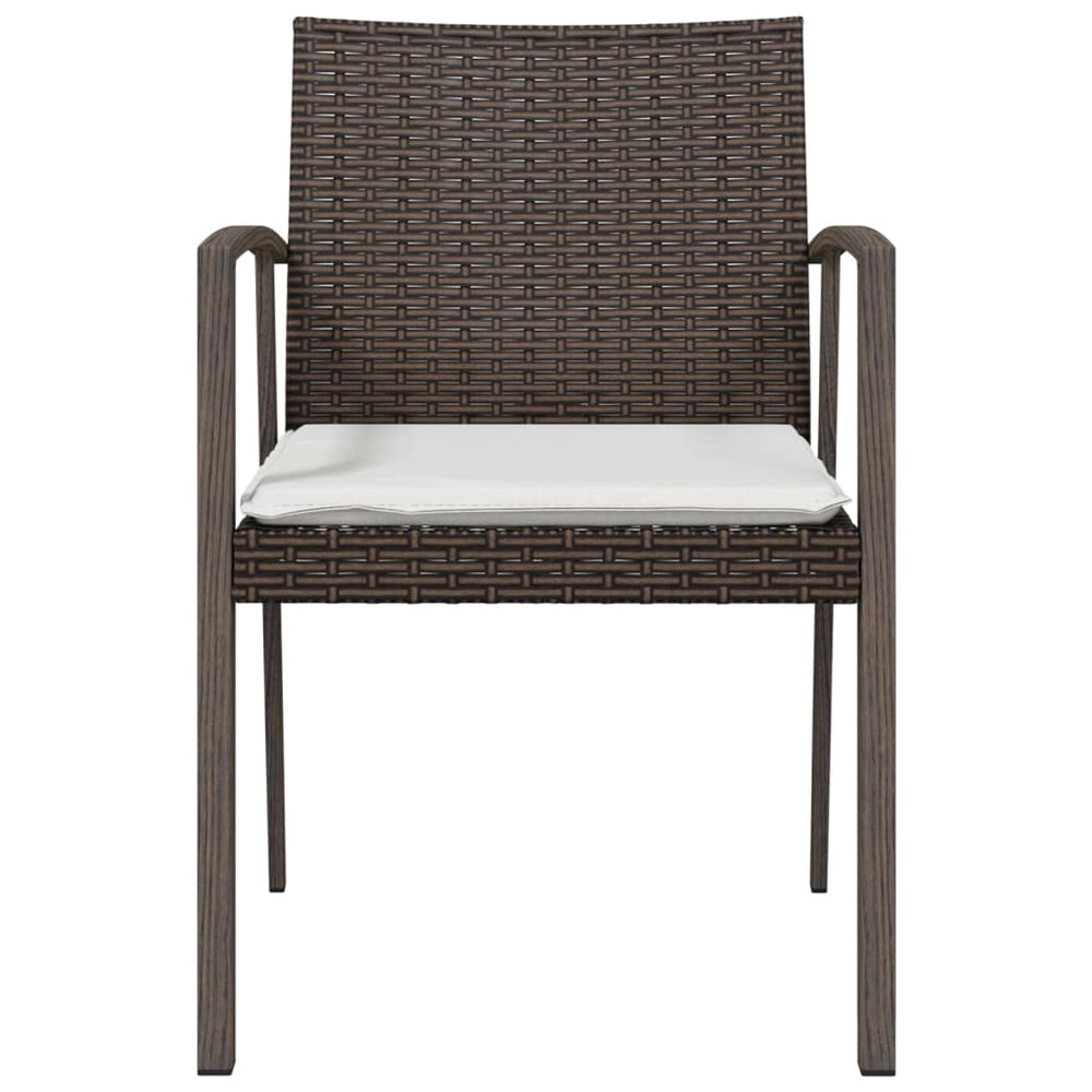 Tuinstoelen 4 st met kussens 56,5x57x83 cm poly rattan bruin MeubelReus