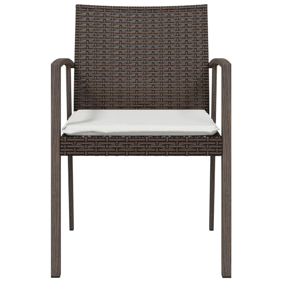 Tuinstoelen 4 st met kussens 56,5x57x83 cm poly rattan bruin MeubelReus