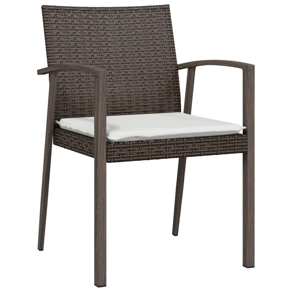 Tuinstoelen 6 st met kussens 56,5x57x83 cm poly rattan bruin MeubelReus