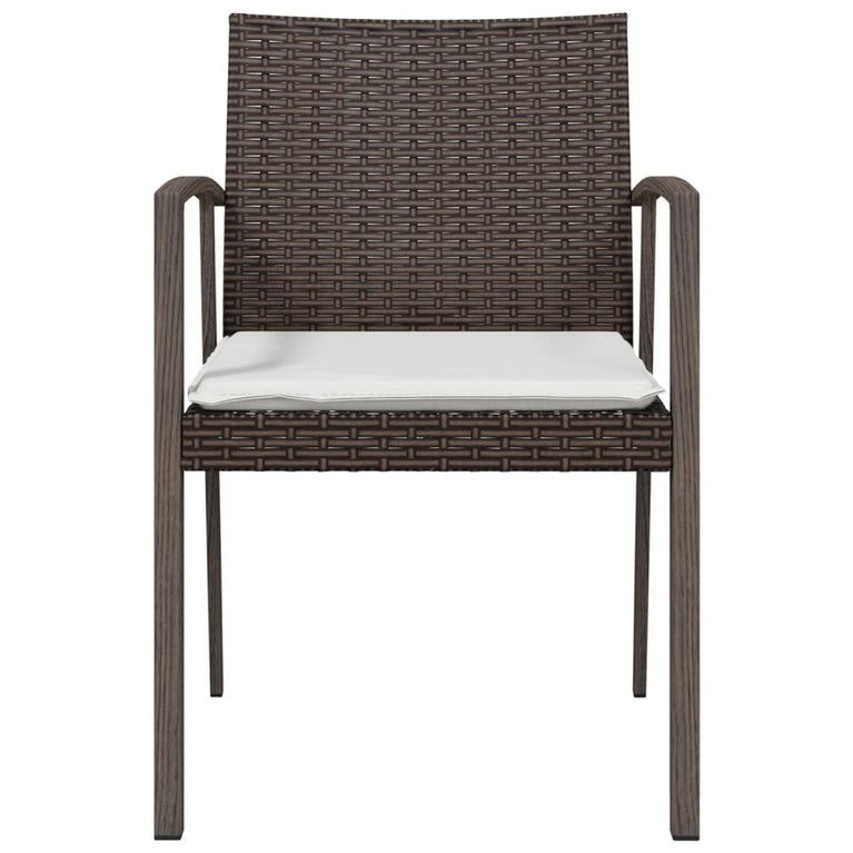 Tuinstoelen 6 st met kussens 56,5x57x83 cm poly rattan bruin MeubelReus