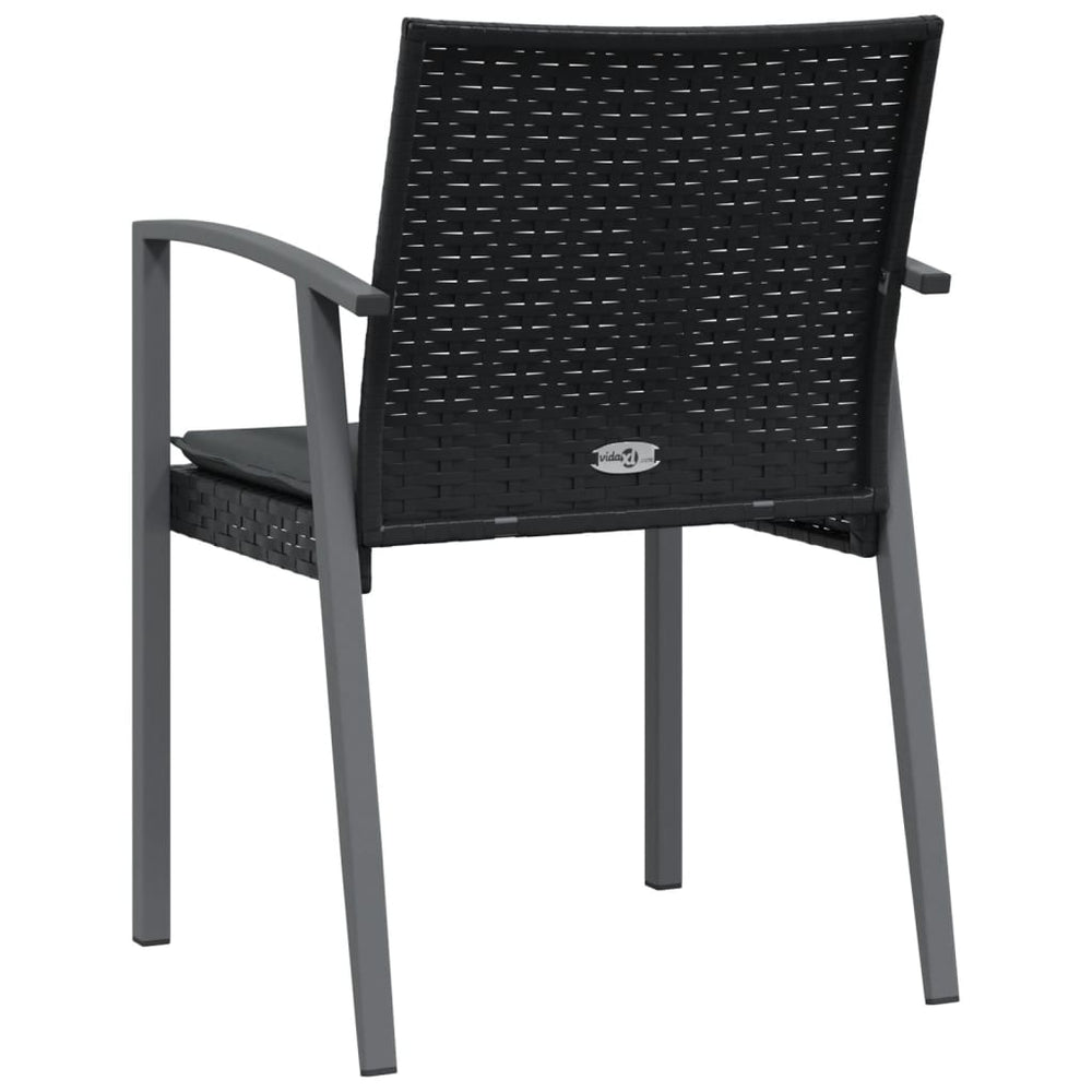 Tuinstoelen 4 st met kussens 56,5x57x83 cm poly rattan zwart MeubelReus