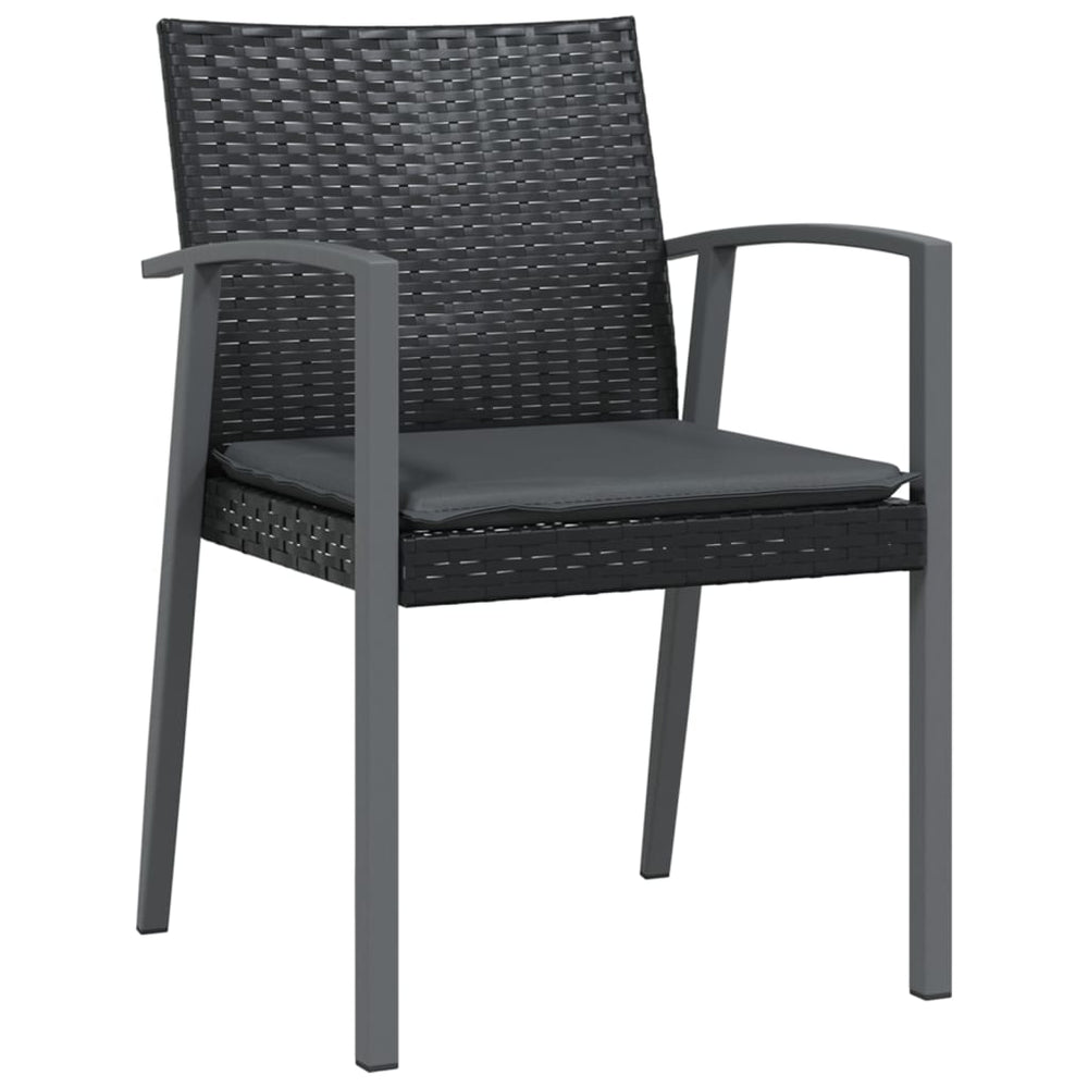 Tuinstoelen 6 st met kussens 56,5x57x83 cm poly rattan zwart MeubelReus