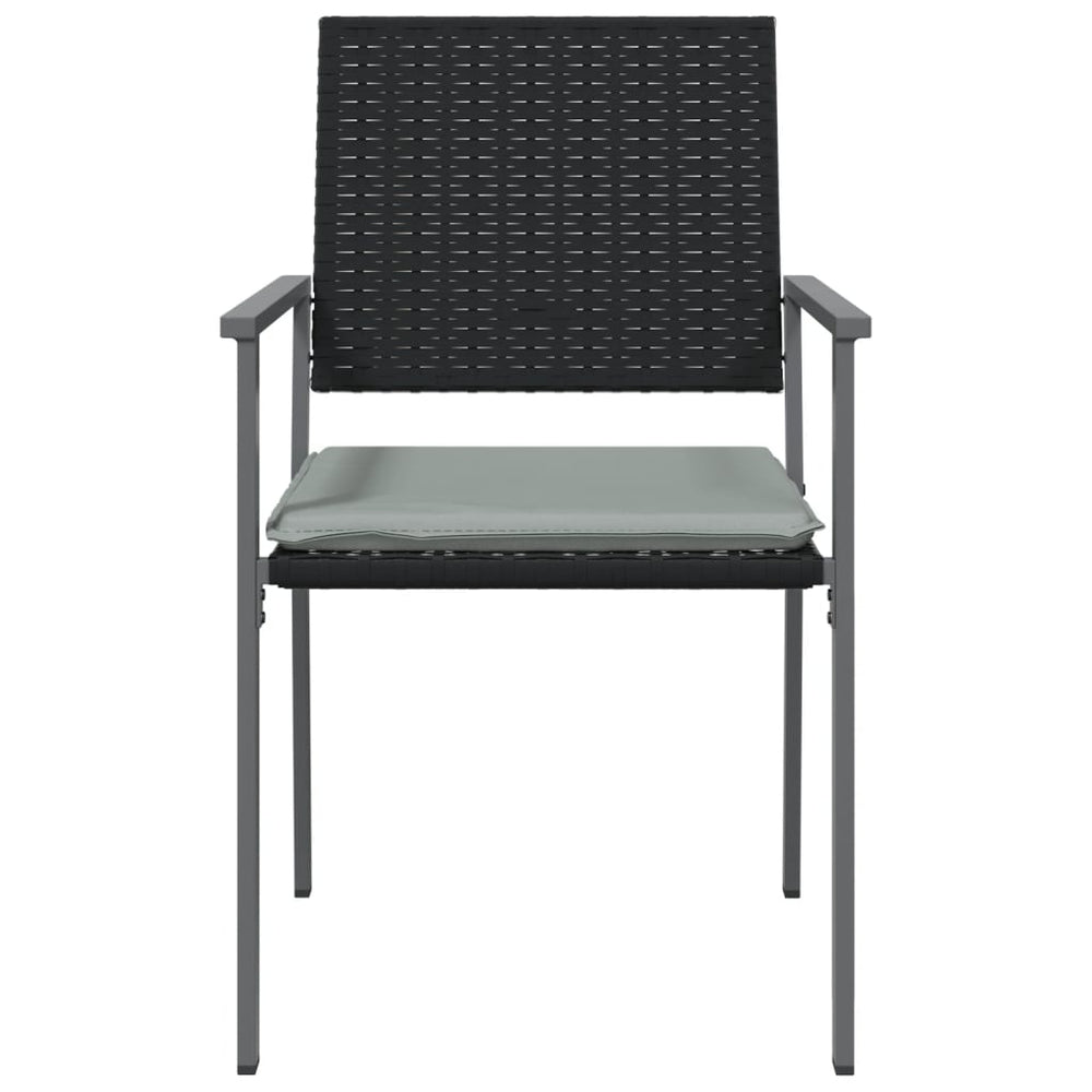 Tuinstoelen 4 st met kussens 54x62,5x89 cm poly rattan zwart MeubelReus