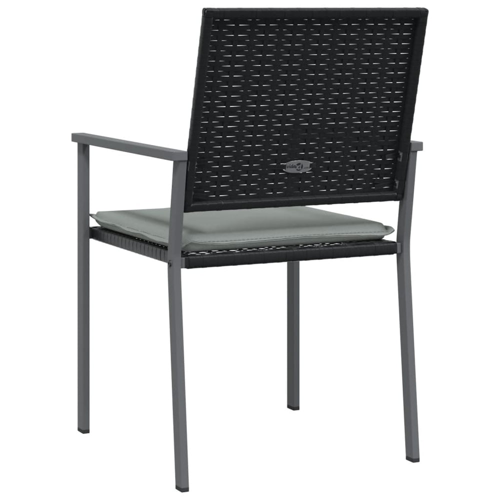 Tuinstoelen 4 st met kussens 54x62,5x89 cm poly rattan zwart MeubelReus