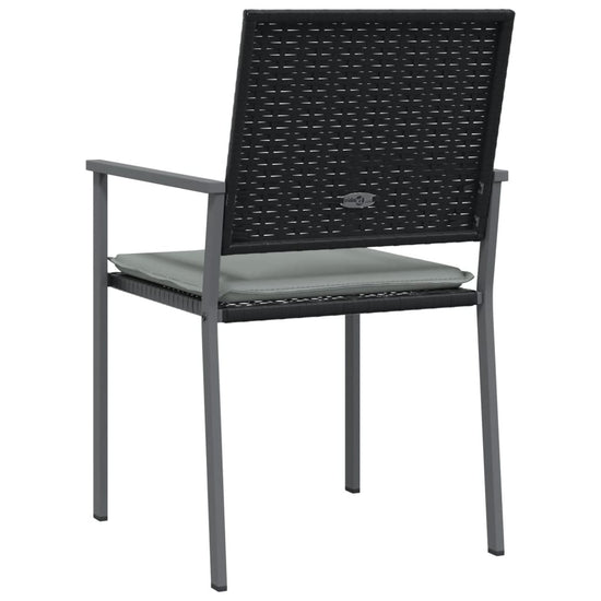 Tuinstoelen 4 st met kussens 54x62,5x89 cm poly rattan zwart MeubelReus