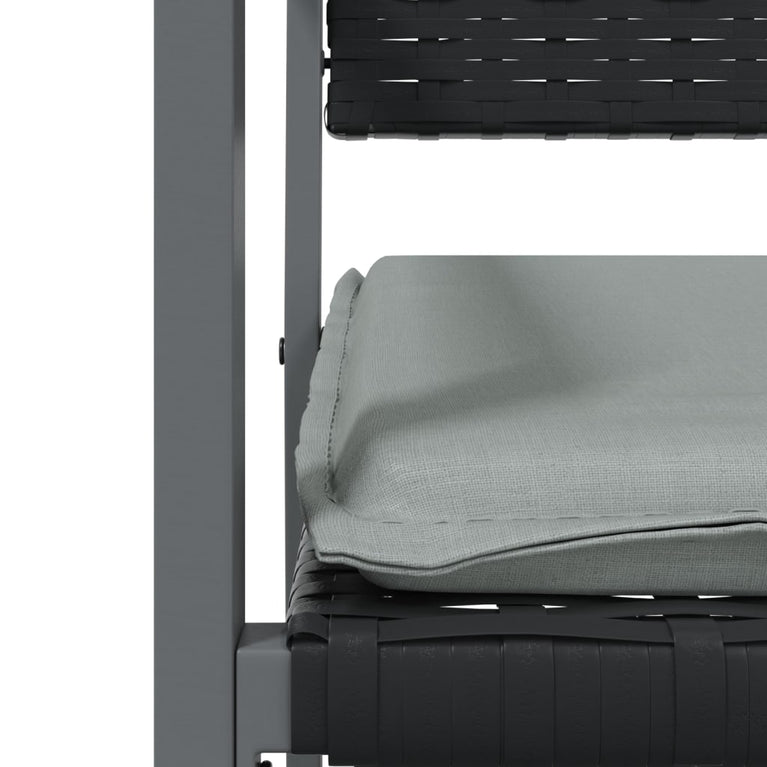 Tuinstoelen 4 st met kussens 54x62,5x89 cm poly rattan zwart MeubelReus