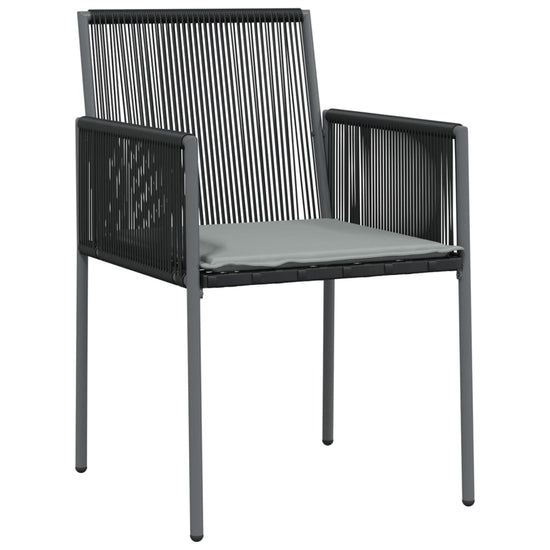 Tuinstoelen 4 st met kussens 54x60,5x83,5 cm poly rattan zwart MeubelReus