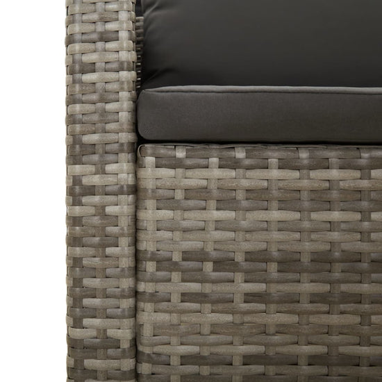 3-delige Loungeset met kussens poly rattan grijs MeubelReus