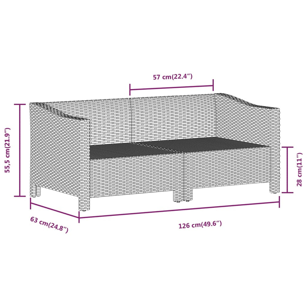 3-delige Loungeset met kussens poly rattan grijs MeubelReus