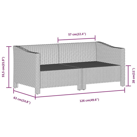 3-delige Loungeset met kussens poly rattan grijs MeubelReus