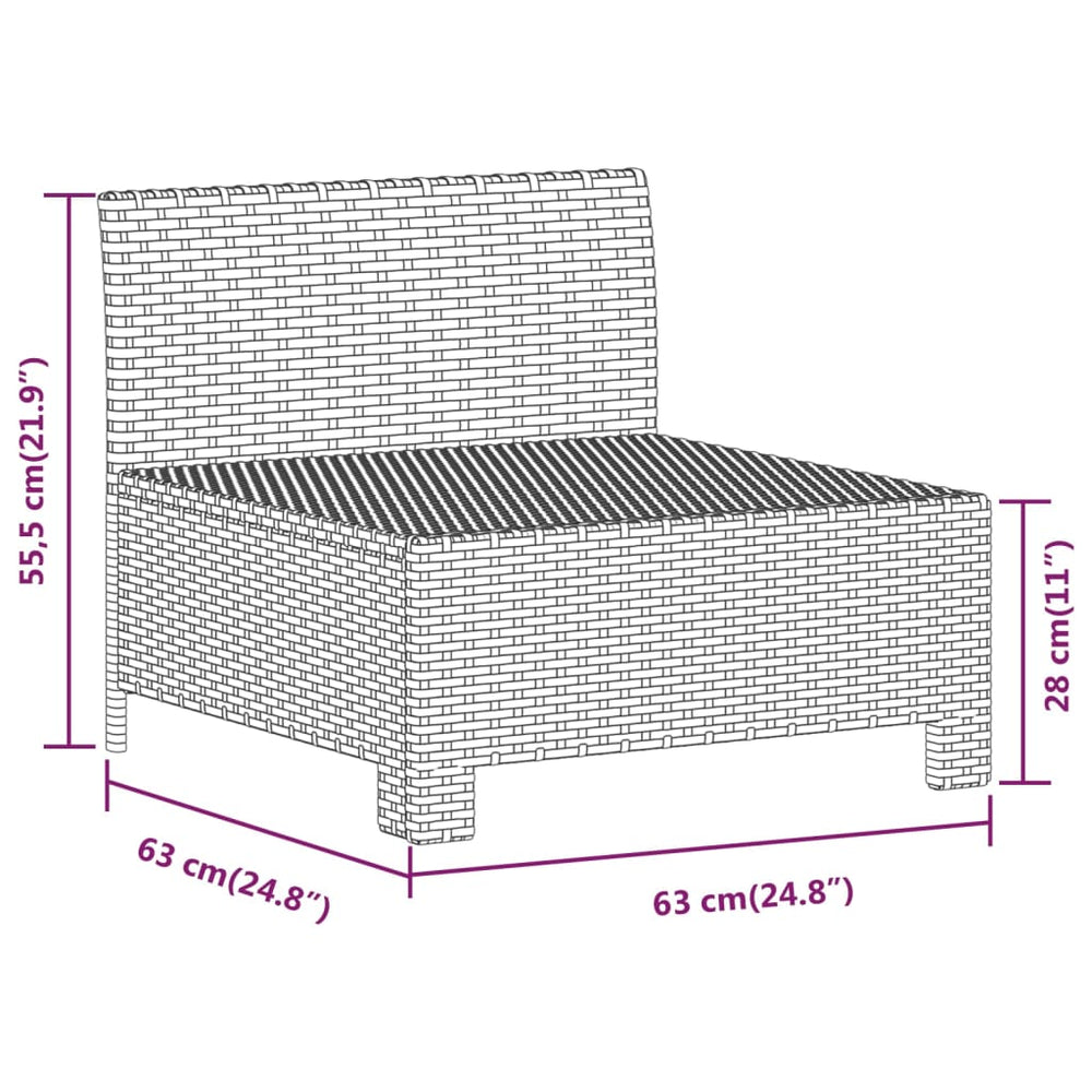 3-delige Loungeset met kussens poly rattan grijs MeubelReus