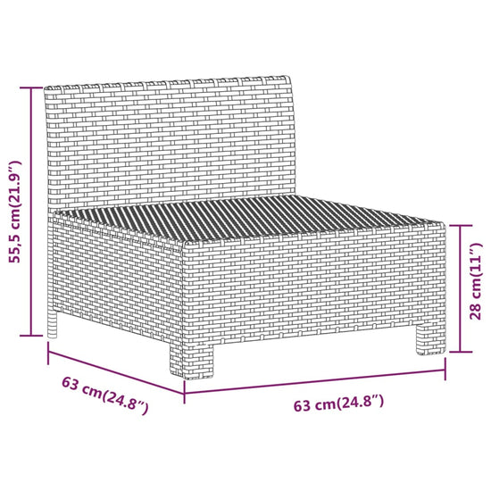3-delige Loungeset met kussens poly rattan grijs MeubelReus