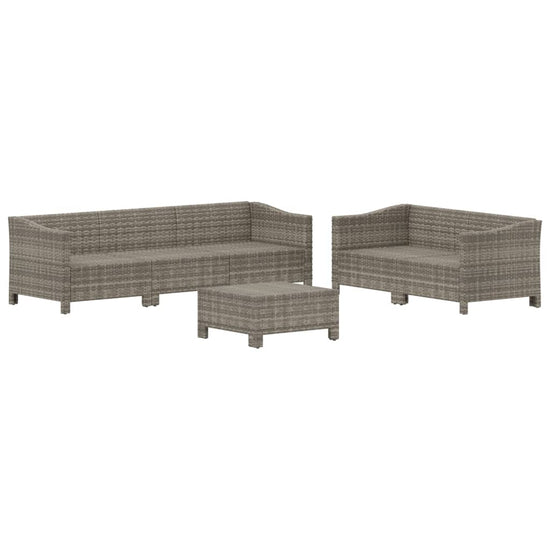 6-delige Loungeset met kussens poly rattan grijs MeubelReus