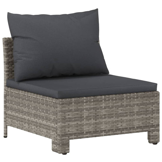 7-delige Loungeset met kussens poly rattan grijs MeubelReus