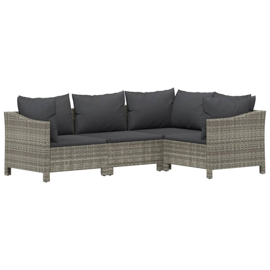 6-delige Loungeset met kussens poly rattan grijs MeubelReus