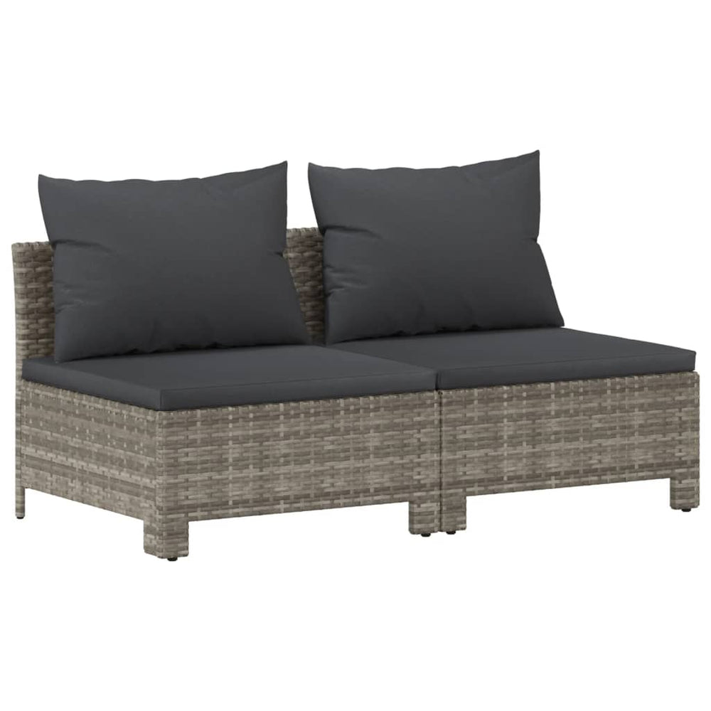 8-delige Loungeset met kussens poly rattan grijs MeubelReus