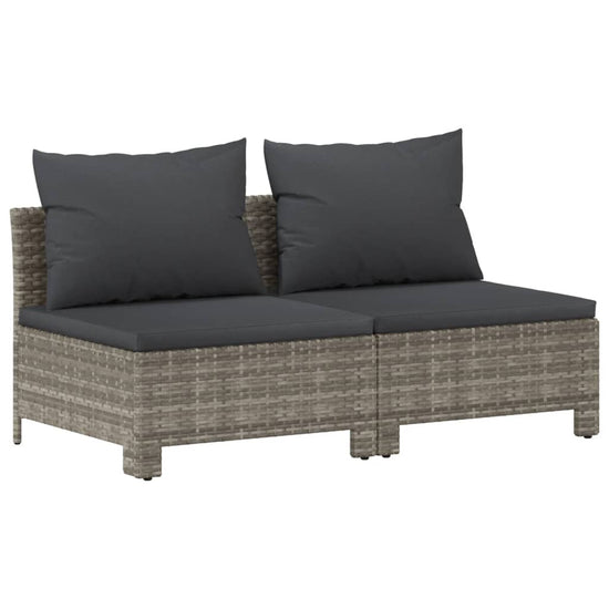 8-delige Loungeset met kussens poly rattan grijs MeubelReus