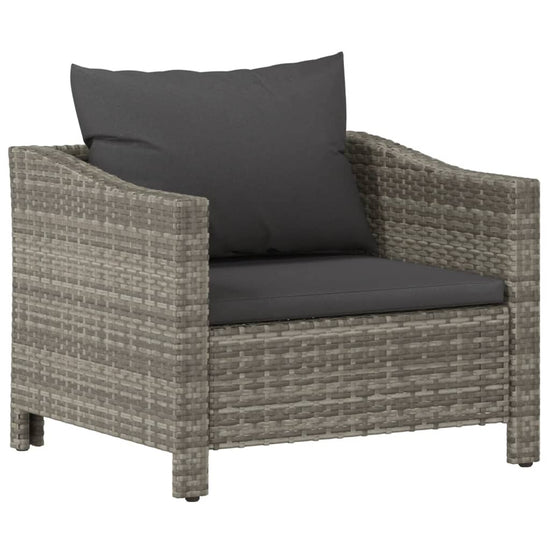 8-delige Loungeset met kussens poly rattan grijs MeubelReus