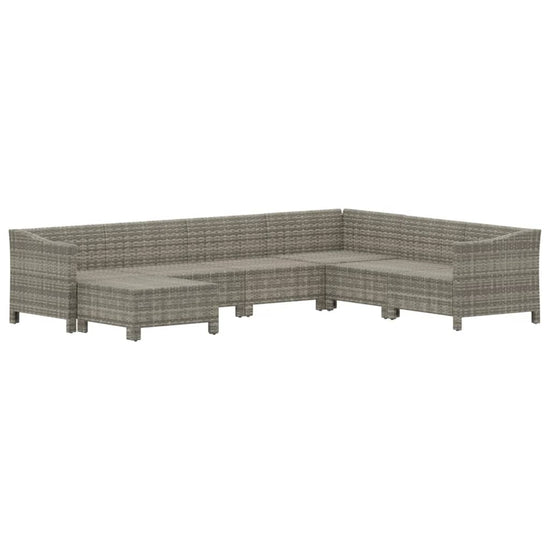 7-delige Loungeset met kussens poly rattan grijs MeubelReus