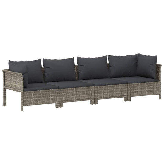 11-delige Loungeset met kussens poly rattan grijs MeubelReus