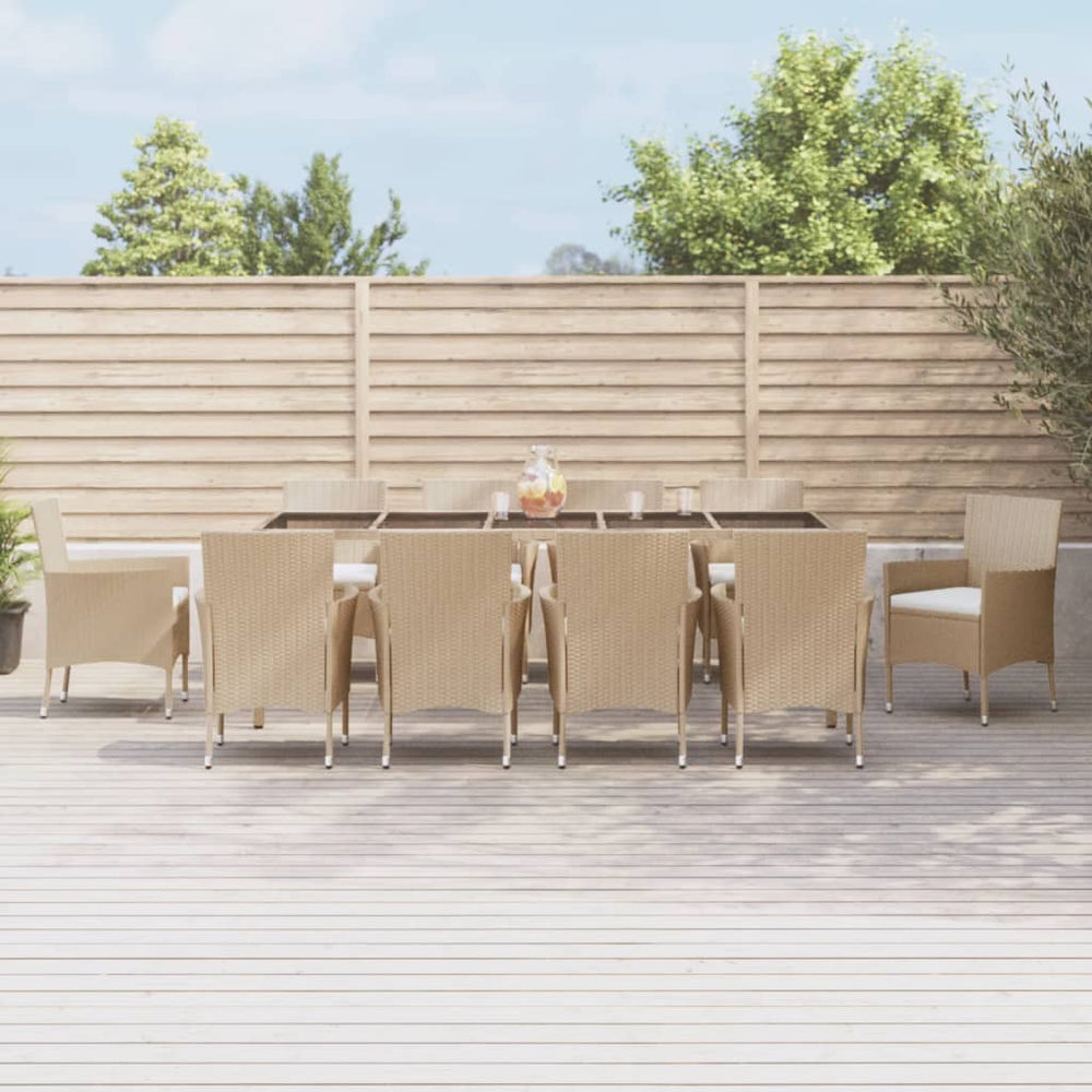 11-delige Tuinset met kussens poly rattan beige MeubelReus