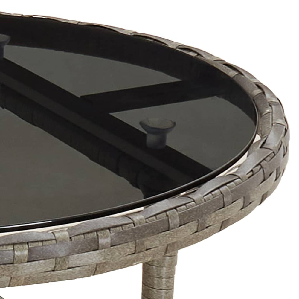 3-delige Bistroset met kussens poly rattan grijs MeubelReus