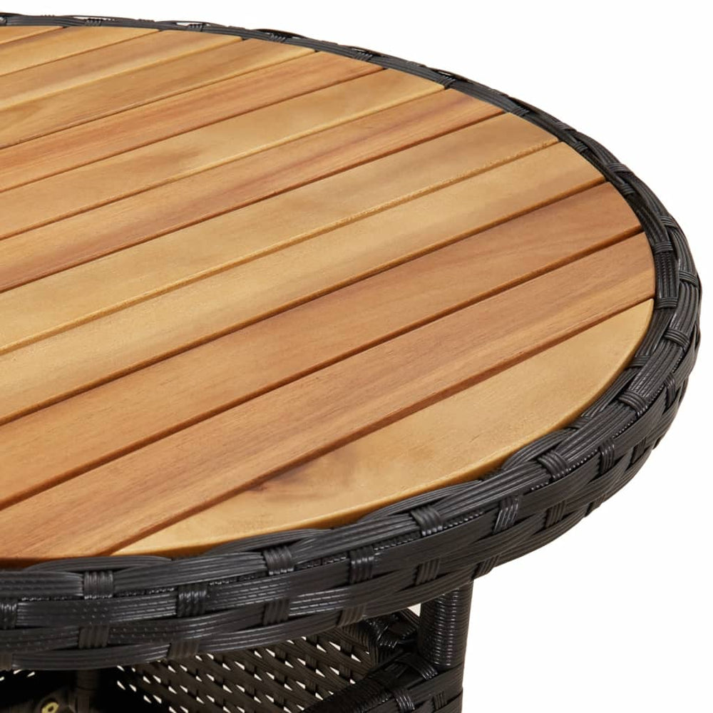 3-delige Bistroset met kussens poly rattan zwart MeubelReus