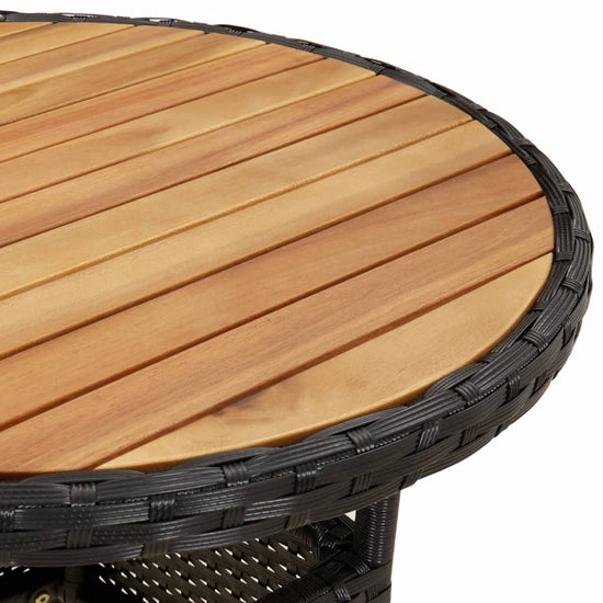3-delige Bistroset met kussens poly rattan zwart MeubelReus