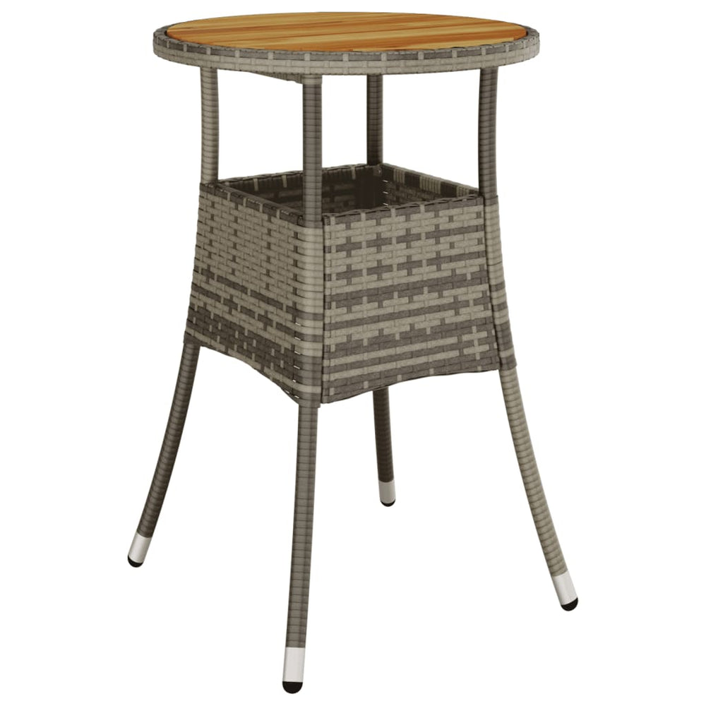 3-delige Bistroset met kussens poly rattan grijs MeubelReus