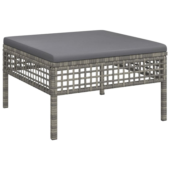 3-delige Loungeset met kussens poly rattan grijs MeubelReus