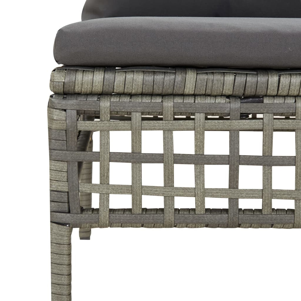3-delige Loungeset met kussens poly rattan grijs MeubelReus