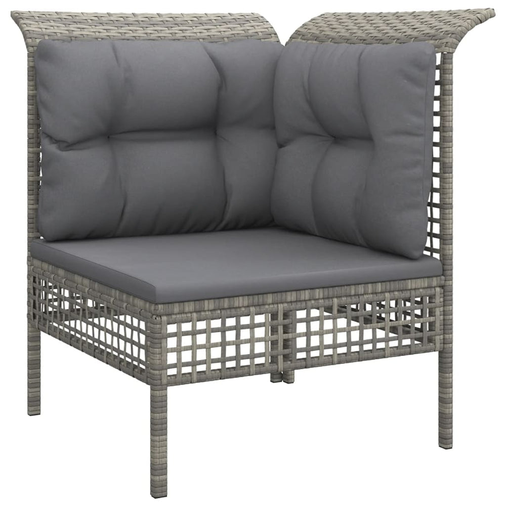 6-delige Loungeset met kussens poly rattan grijs MeubelReus