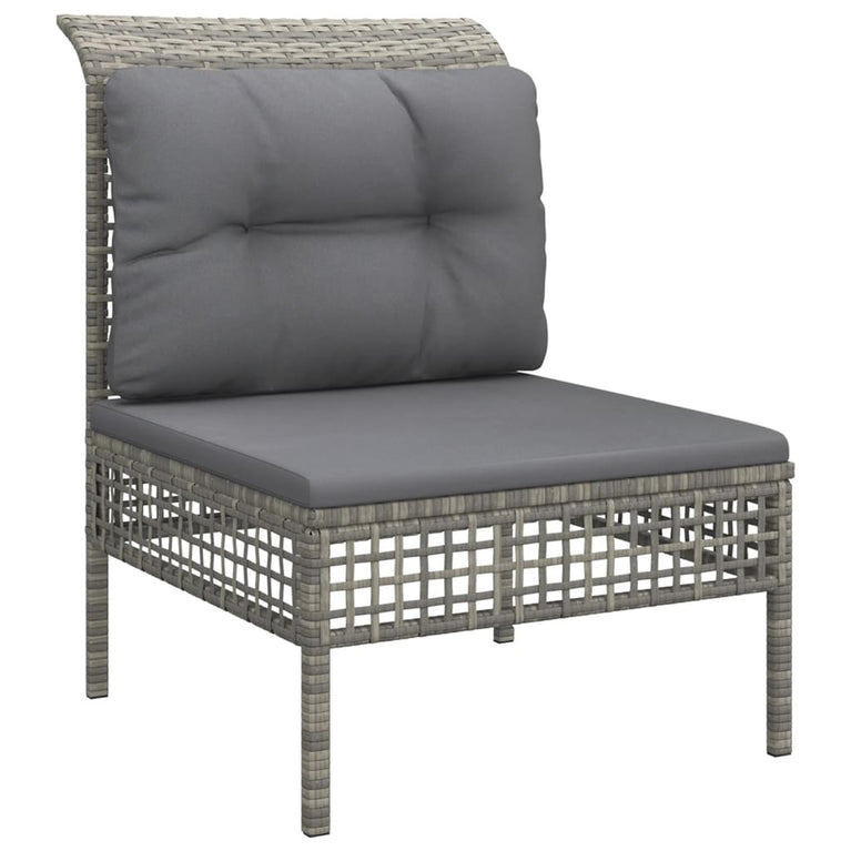 7-delige Loungeset met kussens poly rattan grijs MeubelReus