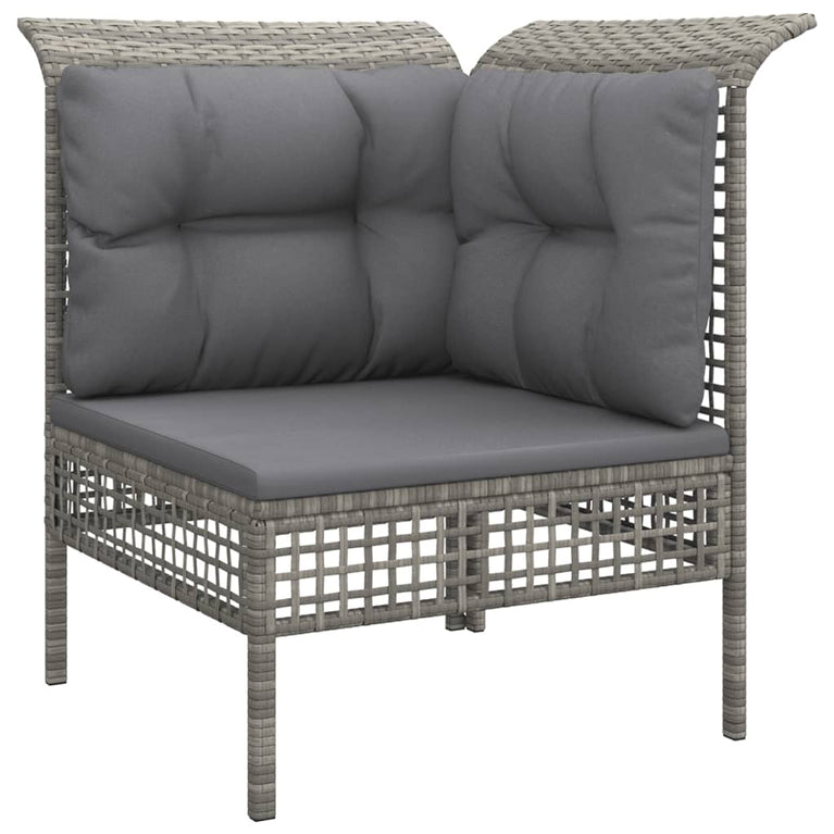 6-delige Loungeset met kussens poly rattan grijs MeubelReus